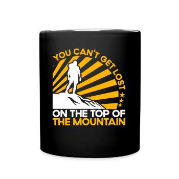 Draußen Wandern Wanderer Geschenk - Tasse einfarbig - Schwarz - Vorne