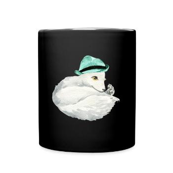 Niedlicher Polarfuchs - Tasse einfarbig - Schwarz - Vorne