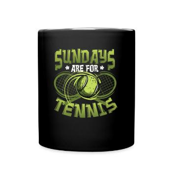 Sonntage Sind Für Tennisspieler - Tasse einfarbig - Schwarz - Vorne