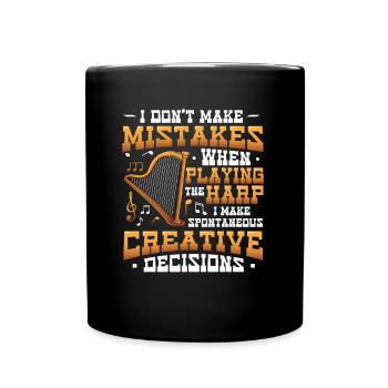 Joueur de harpe, joueur de harpe, harpe - Mug uni - noir - Devant