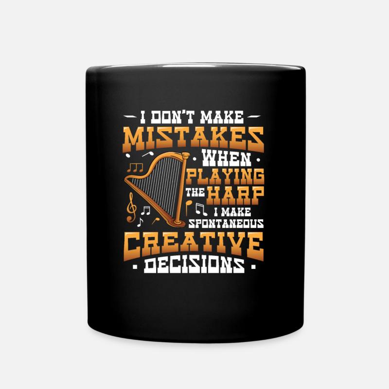 Joueur de harpe, joueur de harpe, harpe - Mug uni - noir