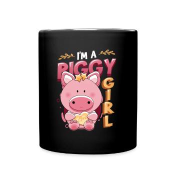 At A Piggy Girl, pig lover - Full Colour Mug - black - Front