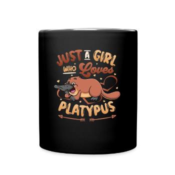 Girls Platypus Lover - Nur Ein Mädchen, Das Liebt - Tasse einfarbig - Schwarz - Vorne