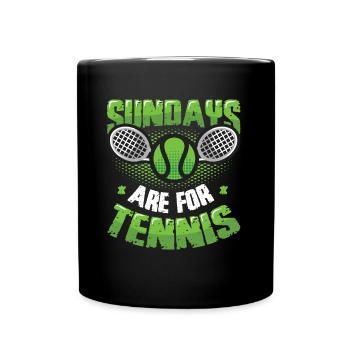 Les dimanches sont pour les joueurs de tennis - Mug uni - noir - Devant
