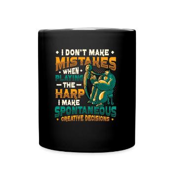 Joueur de harpe, joueur de harpe, harpe - Mug uni - noir - Devant