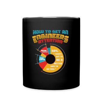 Engineers, Attention Better Way, Technology - Full Colour Mug - black - Front