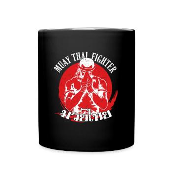 Muay Thai Fighter Boxeur Thaï traditionnel - Mug uni - noir - Devant