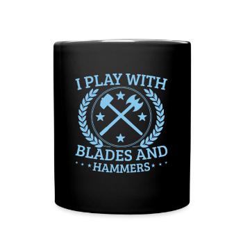 Metalsmith Play With Blades And Hammers Gift Idea - Full Colour Mug - black - Front