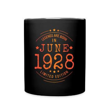 Geburtstag Juni 1928 Limited Edition Vintage - Tasse einfarbig - Schwarz - Vorne