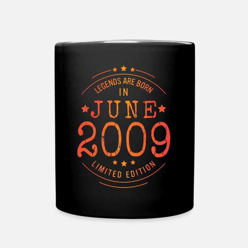 Geburtstag Juni 2009 Limited Edition Vintage - Tasse einfarbig - Schwarz