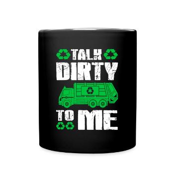 Dump Truck Art Trash Collector Garbage Truck Lover - Tasse einfarbig - Schwarz - Vorne