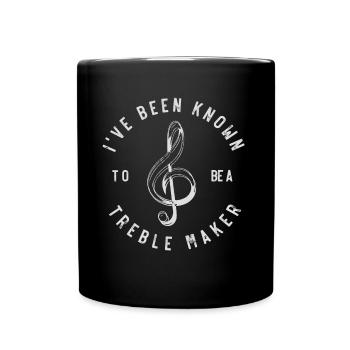 Funny musician Pun treble clef music - Full Colour Mug - black - Front