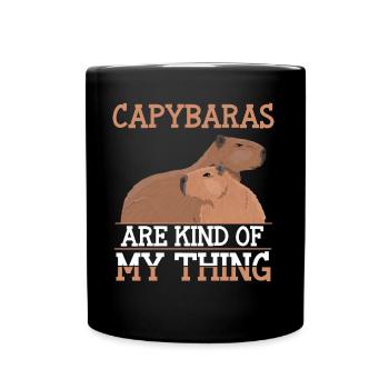 Capybara Lover Femmes Hommes Amour des Animaux - Mug uni - noir - Devant