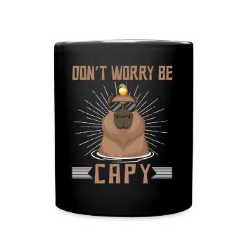 Happy Capybara Lover Rodent Animal - Full Colour Mug - black - Front
