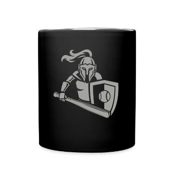 Mittelalterlicher Ritter Baseball - Tasse einfarbig - Schwarz - Vorne