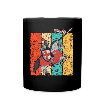 Chevalier médiéval Retro Riding - Mug uni - noir - Devant