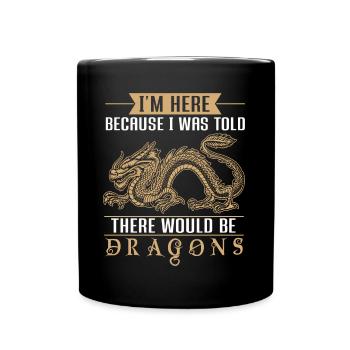 Men Boys Medieval Dragon Lover - Full Colour Mug - black - Front