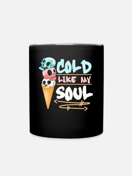 Kalte Seele Eiscreme Schädel Pastell Goth - Tasse einfarbig - Schwarz