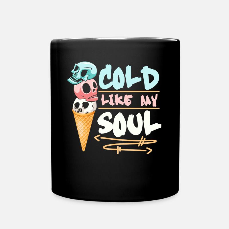 Kalte Seele Eiscreme Schädel Pastell Goth - Tasse einfarbig - Schwarz