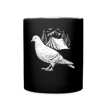 Natur Tauben Zelt - Tasse einfarbig - Schwarz - Vorne