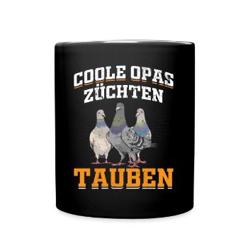 Taubenzüchter Opa Tauben - Tasse einfarbig - Schwarz - Vorne