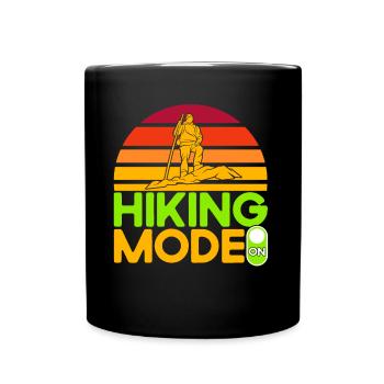 Draußen Wandern Fernweh Geschenk - Tasse einfarbig - Schwarz - Vorne