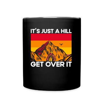 Draußen Fernweh Wandern Geschenk - Tasse einfarbig - Schwarz - Vorne