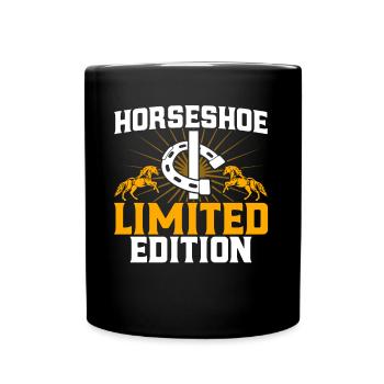 Hufeisen-Werfen Hufeisen-Wurfspiel Hufeisen Werfen - Tasse einfarbig - Schwarz - Vorne
