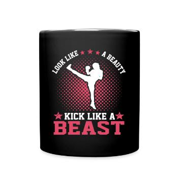 Kickboxing Girl ressemble à Beauty Kick Like A Beast - Mug uni - noir - Devant