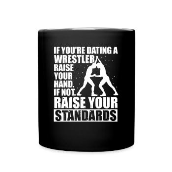 Rencontres lutteurs Levez la main Levez les normes - Mug uni - noir - Devant