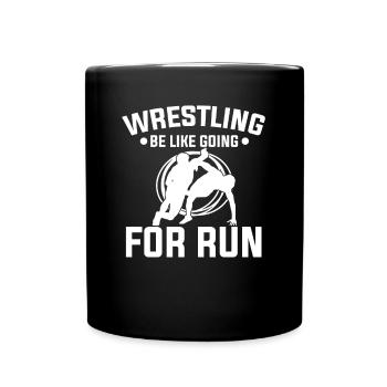 La lutte est comme aller courir Ringen - Mug uni - noir - Devant