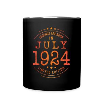 Anniversaire Juillet 1924 Edition Limitée Millésime - Mug uni - noir - Devant