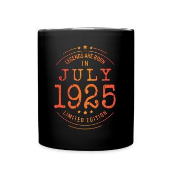 Geburtstag Juli 1925 Limited Edition Vintage - Tasse einfarbig - Schwarz - Vorne