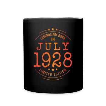 Geburtstag Juli 1928 Limited Edition Vintage - Tasse einfarbig - Schwarz - Vorne