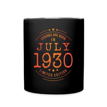 Anniversaire Juillet 1930 Edition Limitée Millésime - Mug uni - noir - Devant