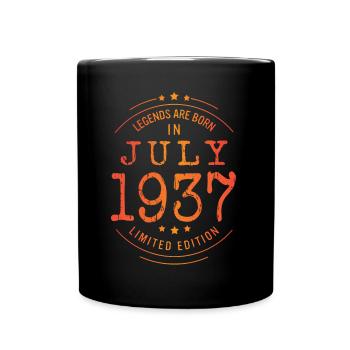 Birthday July 1937 Limited Edition Vintage - Full Colour Mug - black - Front