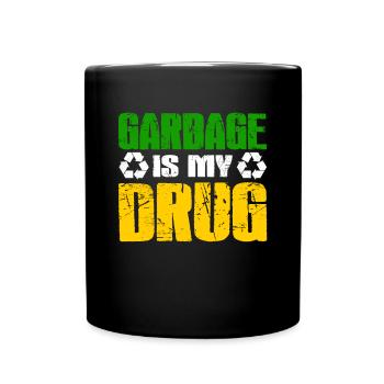 Garbage Is My Drug Garbage Man Retro Gift idea - Mug uni - noir - Devant