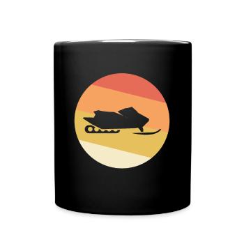 Vintage Snowmobile - Full Colour Mug - black - Front