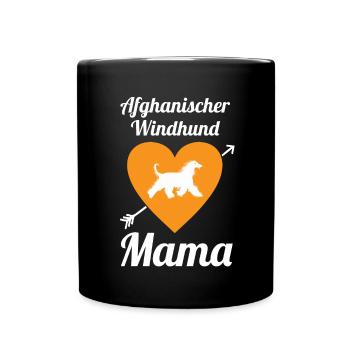 Afghanischer Windhund Mama Hund Liebe - Tasse einfarbig - Schwarz - Vorne