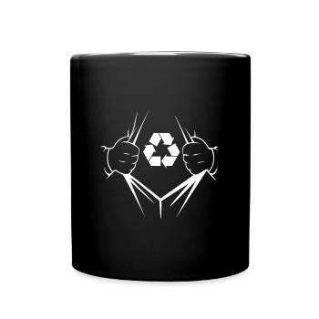 Symbole de recyclage pour l’idée de cadeau du collecteur de déchets - Mug uni - noir - Devant