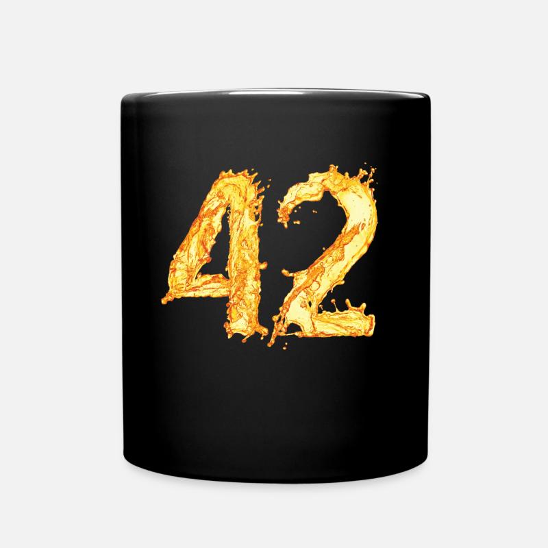 42 Geburtstag "yellow water splash" - Tasse einfarbig - Schwarz