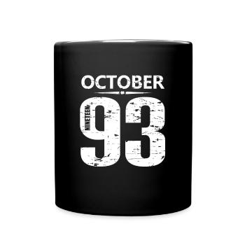 Oktober 1993 Trikotnummer - Tasse einfarbig - Schwarz - Vorne