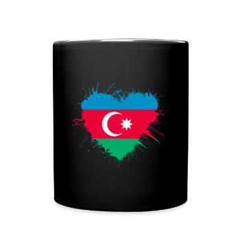 Azerbaijan Heart Flag - Full Colour Mug - black - Front