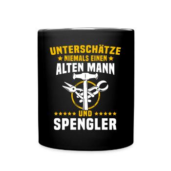 Spengler Bauspengler Spengeln Karrosseriespengler - Tasse einfarbig - Schwarz - Vorne