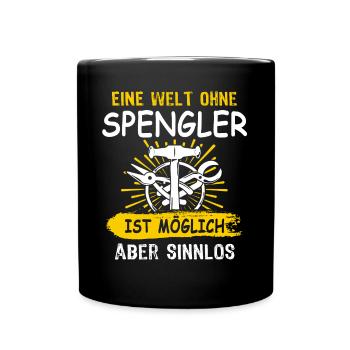 Spengler Bauspengler Karrosseriespengler - Tasse einfarbig - Schwarz - Vorne