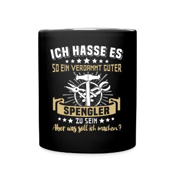 Spengler Bauspengler Karrosseriespengler - Tasse einfarbig - Schwarz - Vorne