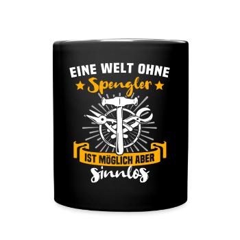 Spengler Bauspengler Karrosseriespengler - Tasse einfarbig - Schwarz - Vorne