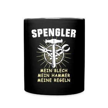 Spengler Bauspengler Karrosseriespengler - Tasse einfarbig - Schwarz - Vorne