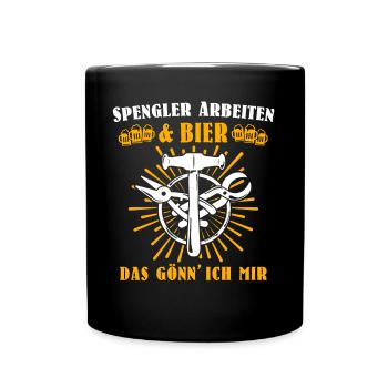Spengler Bauspengler Karrosseriespengler - Tasse einfarbig - Schwarz - Vorne