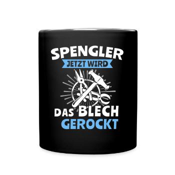Spengler Bauspengler Karrosseriespengler - Tasse einfarbig - Schwarz - Vorne